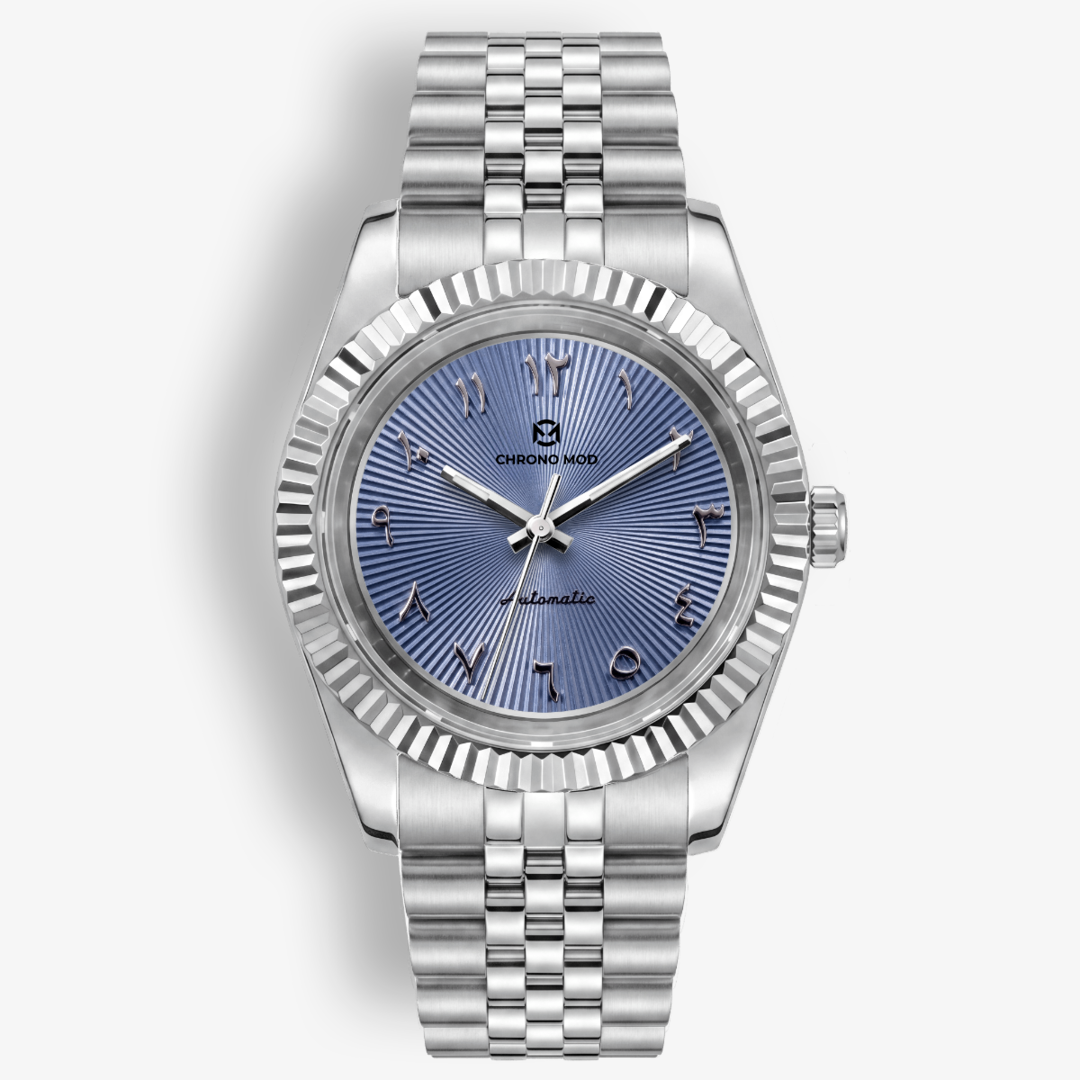 Classic Date – Sky Blue cadran arabe